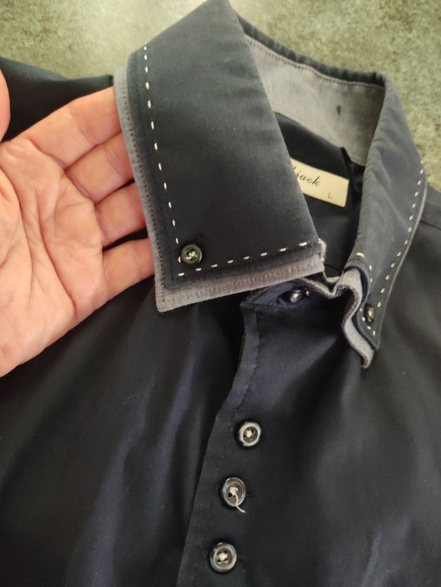 Camicia Redjack blu a maniche corte