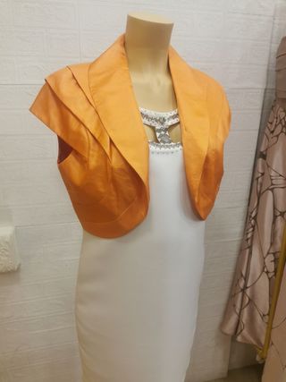 Torera seda naranja-blanca