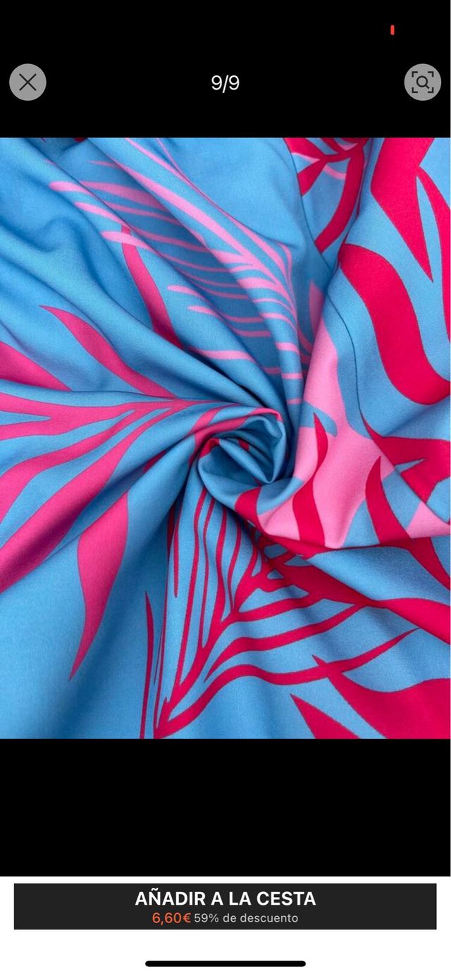 Vestido estampado verano - Azul y Rosa