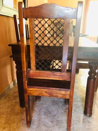 Mesa madera maciza + 4 sillas