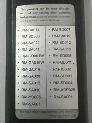 Mando universal SONY Chunghop E-S916