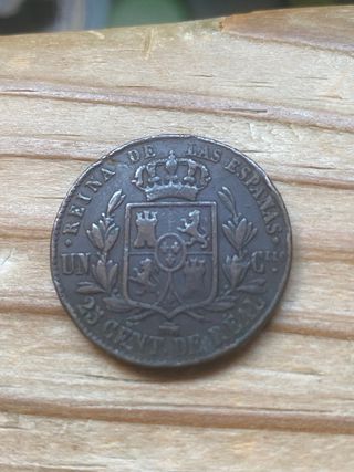 Moneda 25 Céntimos 1862 España
Isabel LL