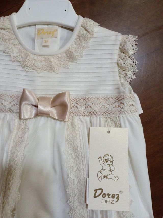 Pelele bebé marca Dorez, crudo, T-12m, nuevo