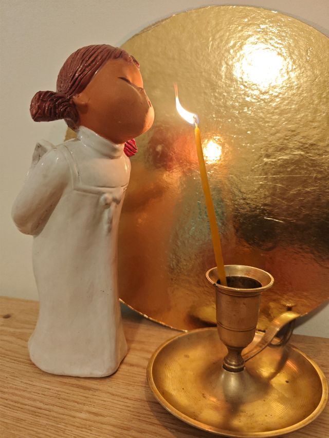 Portavelas vintage metal laton