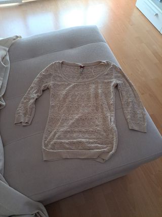 Blusa beige media manga