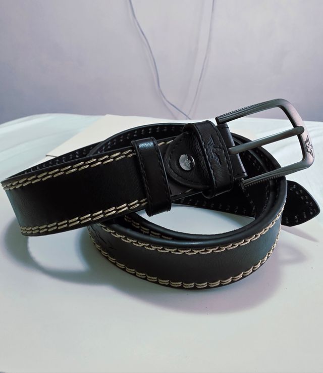 Cinturón Negro / Cuero Genuino - 120/130