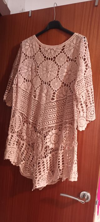 Blusa crochet rosa nueva