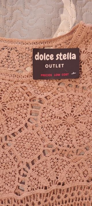 Blusa crochet rosa nueva