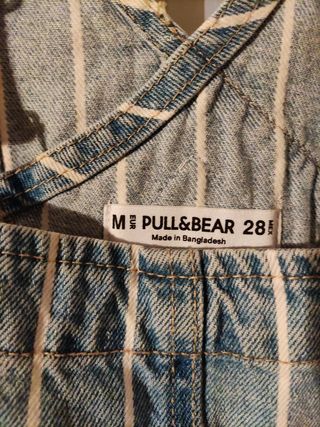 Salopette Jeans Pull&Bear a righe vintage workwear