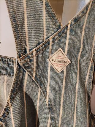 Salopette Jeans Pull&Bear a righe vintage workwear