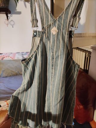 Salopette Jeans Pull&Bear a righe vintage workwear