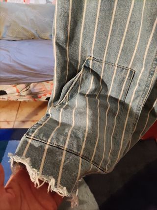 Salopette Jeans Pull&Bear a righe vintage workwear