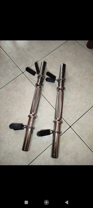 Manubri acciaio cromato 28mm + molle bloccadischi 