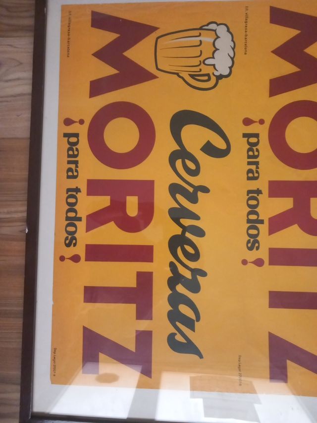 Cartel Moritz Cervezas - Publicidad Vintage.