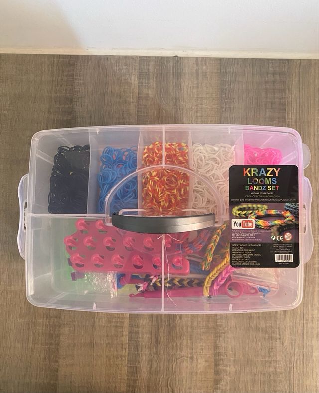 Kit Gomas Krazy Loom Pulseras y Caja vintage