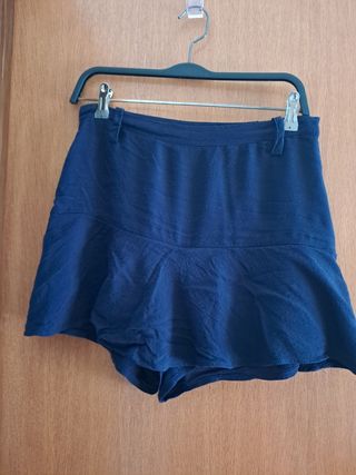 Falda corta Zara Basic azul - M