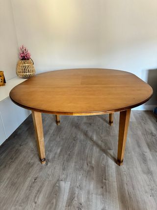 Mesa redonda extensible madera