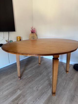 Mesa redonda extensible madera