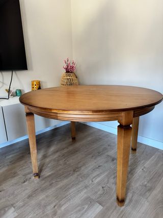 Mesa redonda extensible madera