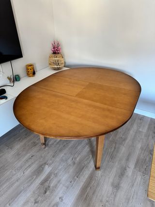 Mesa redonda extensible madera