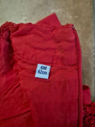 Vestito bimba rosso lavorato