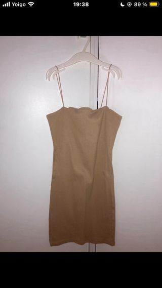 Vestido beige talla S