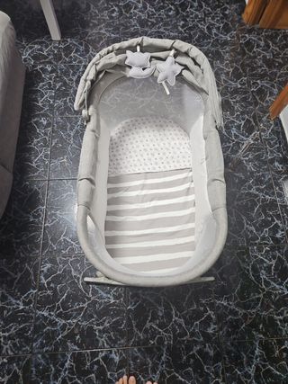 Minicuna viaje plegable gris