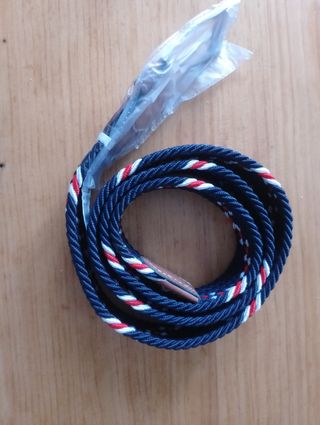 Cinturón trenzado azul marino-rojo, talla única 