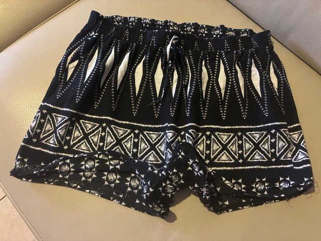 Shorts estivi donna, cotone, bianco e nero