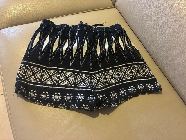 Shorts estivi donna, cotone, bianco e nero