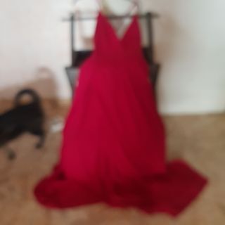 Vestido rojo satén fiesta