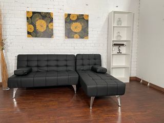 !Nuevo Sofa Cama Poli Piel Negro Cama Oferton!