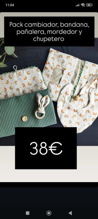 Pack cambiador bebé - Bandana, mordedor