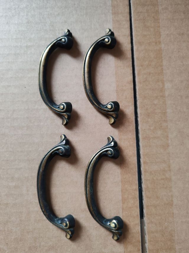 4 Maniglie ad Arco Ottone Antico