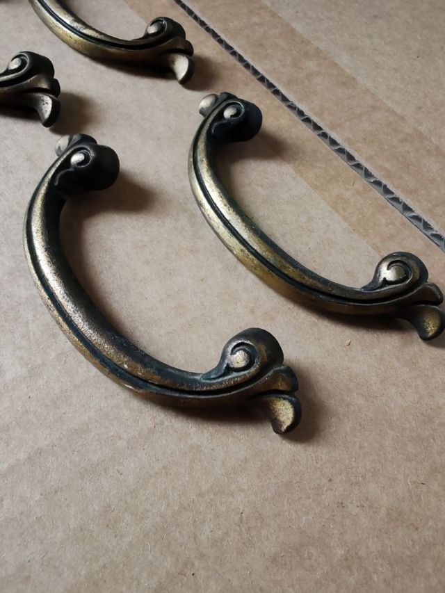 4 Maniglie ad Arco Ottone Antico