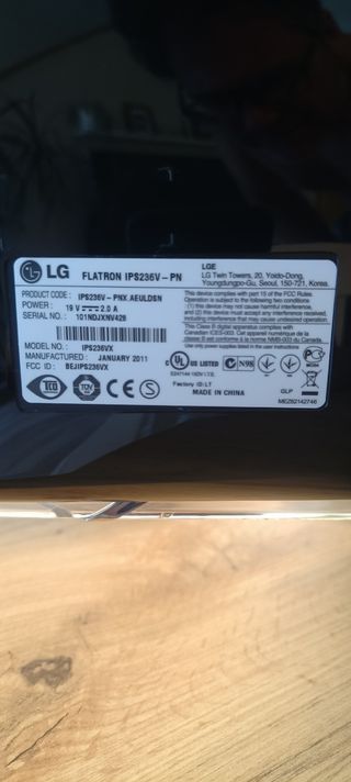 Monitor LG IPS LED 236VX