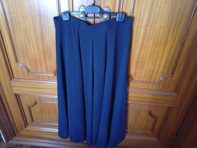 Falda midi azul Miguel Gil cintura 0.78 m.