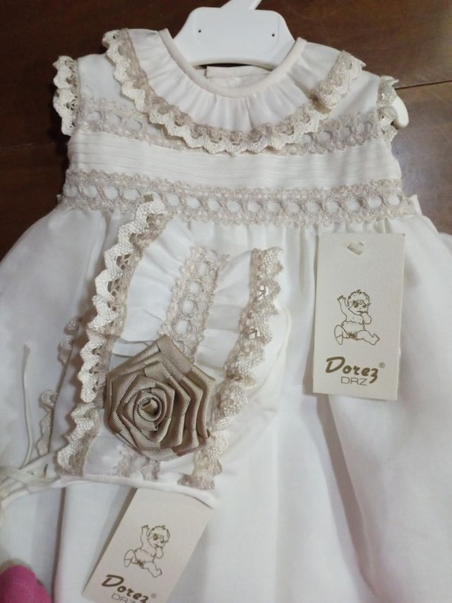 Vestido+capota T12m, marca Dorez, nuevo, crudo