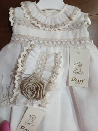 Vestido+capota T12m, marca Dorez, nuevo, crudo