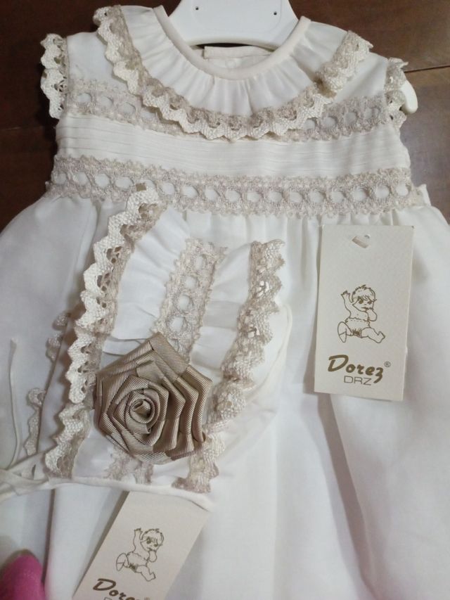 Vestido+capota T12m, marca Dorez, nuevo, crudo