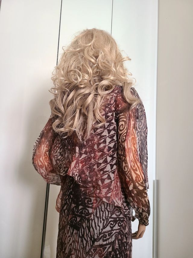 Abito seta fantasia marrone