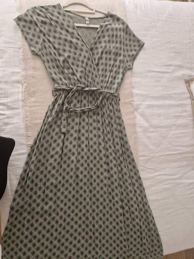 Vestido largo verde estampado - Talla única