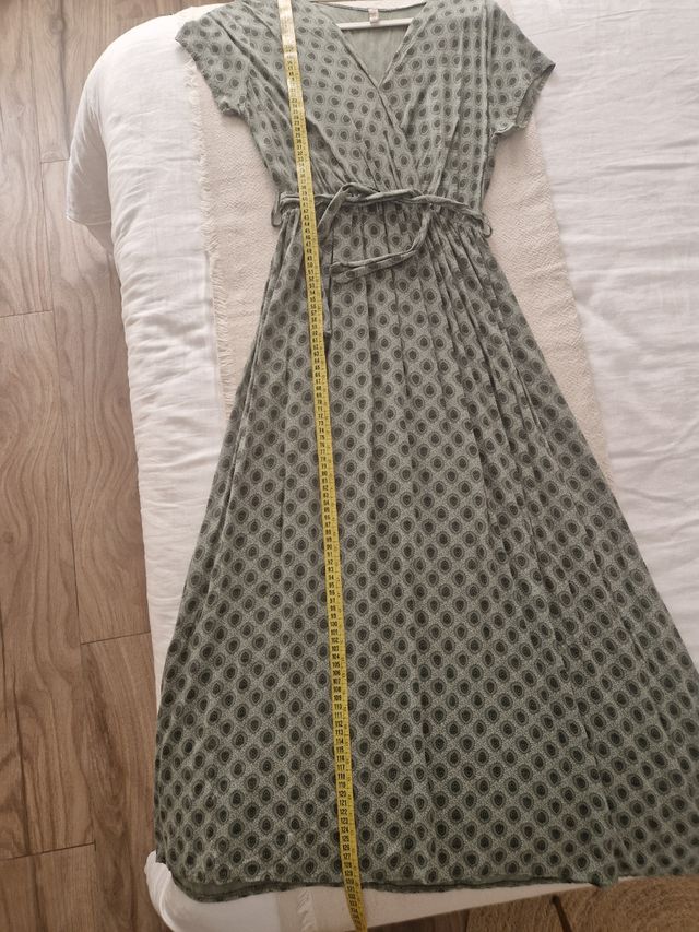 Vestido largo verde estampado - Talla única