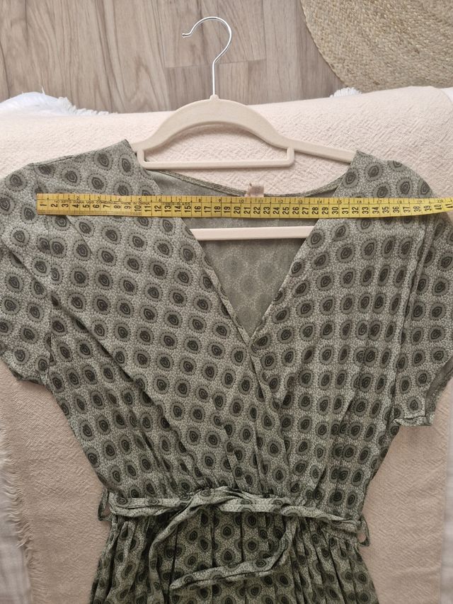 Vestido largo verde estampado - Talla única