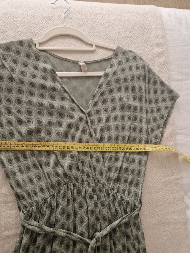 Vestido largo verde estampado - Talla única