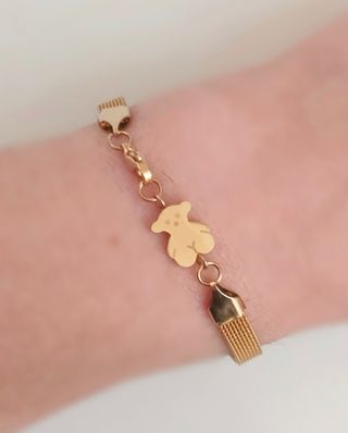 Pulsera malla acero - rosa.