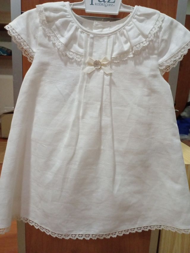 Vestido+braga Paz Rodríguez 12m crudo, nuevo