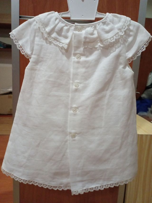 Vestido+braga Paz Rodríguez 12m crudo, nuevo