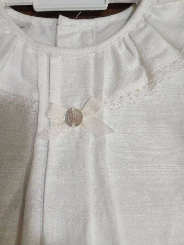 Vestido+braga Paz Rodríguez 12m crudo, nuevo