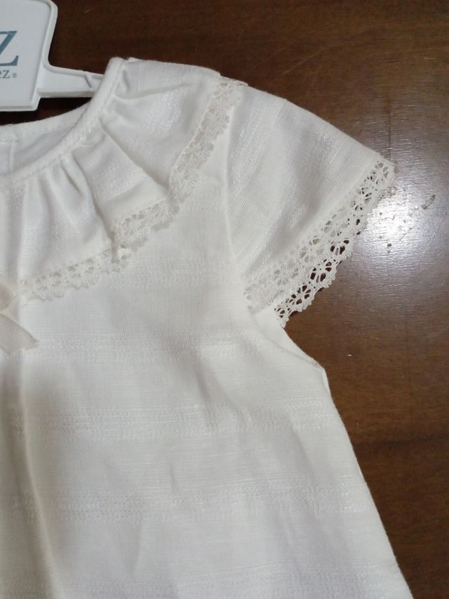 Vestido+braga Paz Rodríguez 12m crudo, nuevo